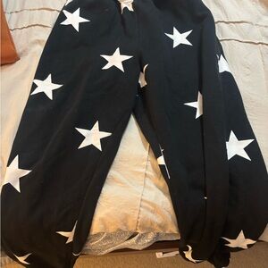 Star Patterned Black Joggers